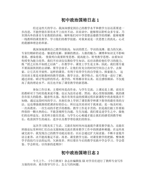 初中政治国培教学日志教师周记