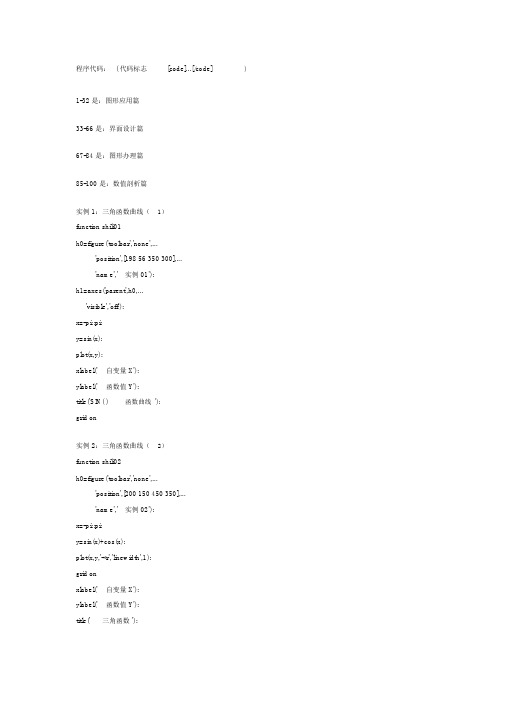 Matlab100个实例程序