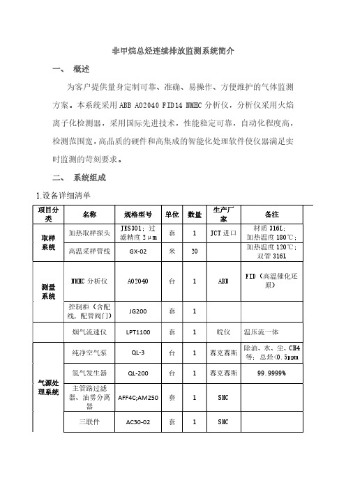 ABB非甲烷总烃连续排放监测系统简介