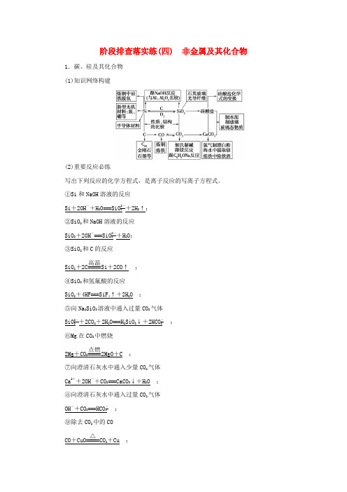 2019届高考化学一轮复习阶段排查落实练四非金属及其化合物新人教版