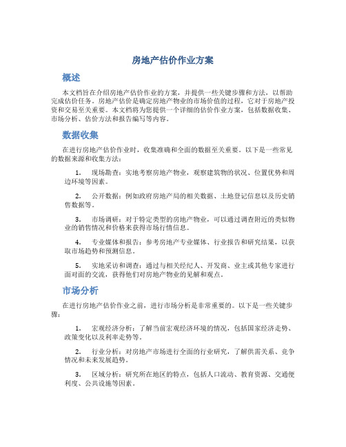 房地产估价作业方案