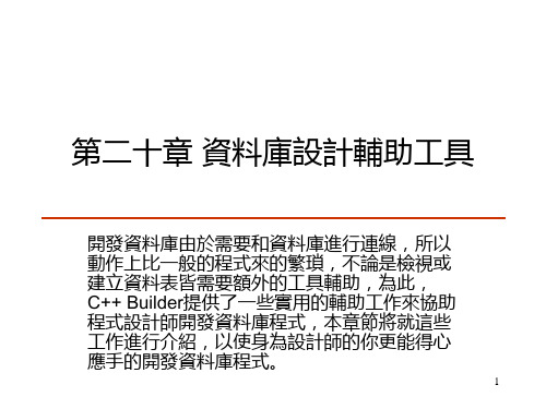 第二十章C_Builder资料库设计辅助工具PPT课件