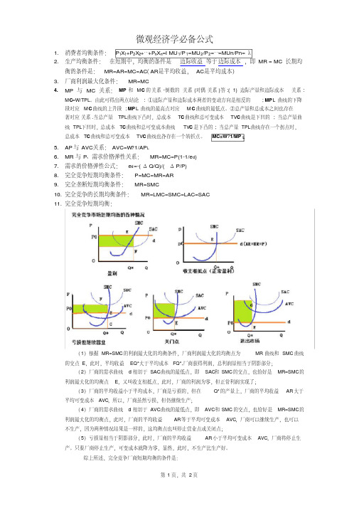 《微观经济学》填空和作图题