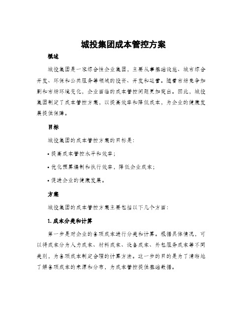 城投集团成本管控方案