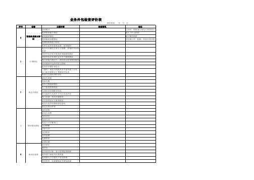 业务外包检查评价表