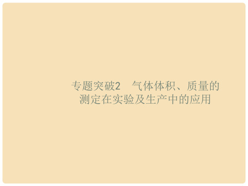 高考化学一轮复习 专题突破 气体体积、质量的测定在实