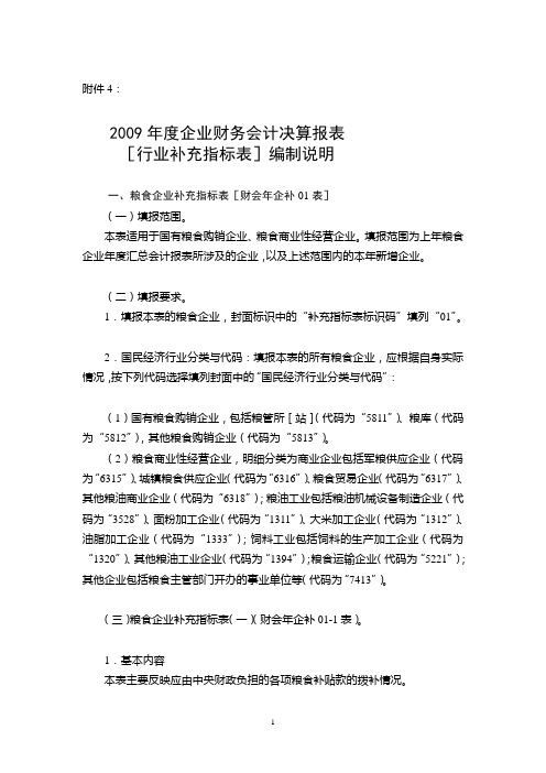 2009年度企业财务会计决算报表