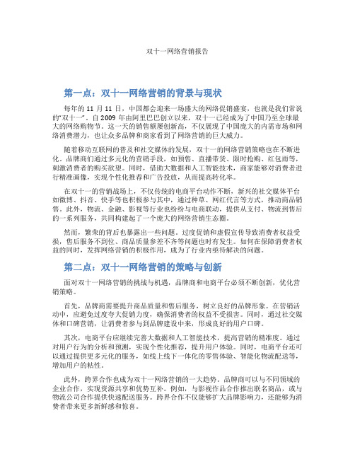 双十一网络营销报告