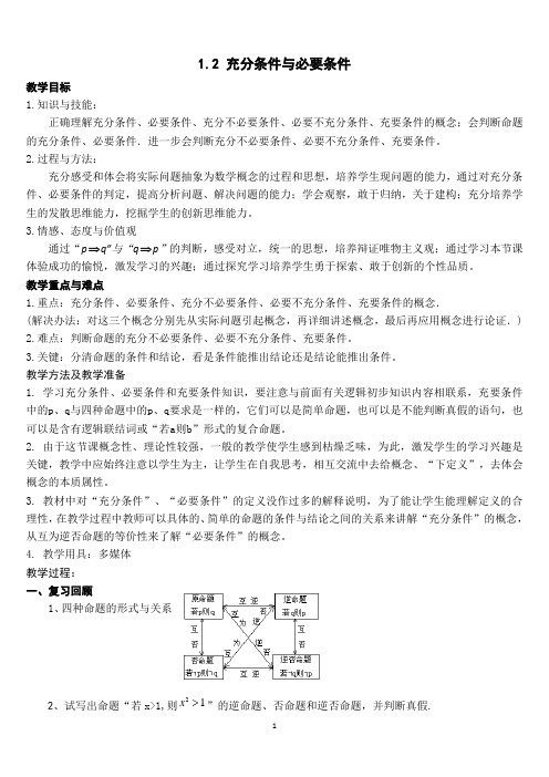 (完整版)《充分条件与必要条件》教学设计