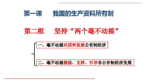 高中政治统编版必修二经济与社会坚持两个毫不动摇 优秀课件