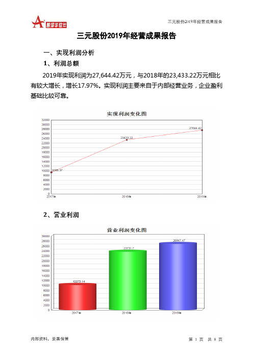 三元股份2019年经营成果报告