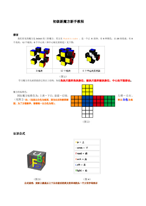 初级新手魔方公式图解