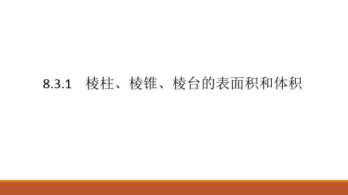 多面体的表面积和体积(技法精讲+基础巩固)高中数学必修第二册