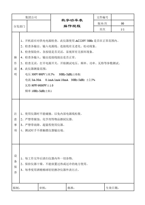 数字功率表 003、029-037