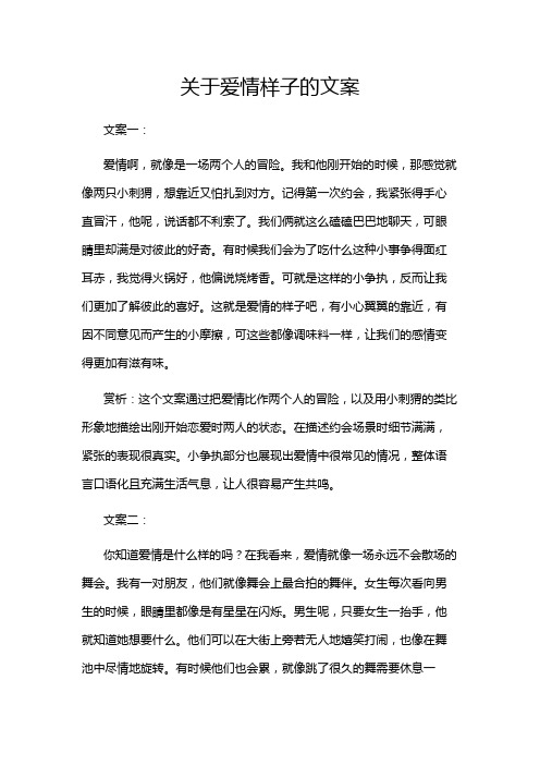 关于爱情样子的文案