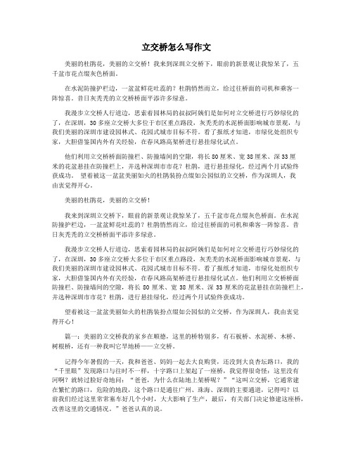 立交桥怎么写作文