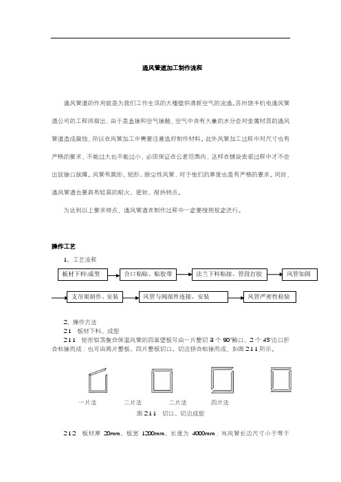 通风管道加工制作流程