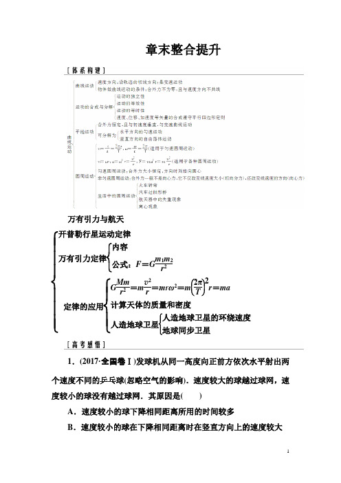 高三物理第一轮复习课时跟踪练章末整合提升4含解析