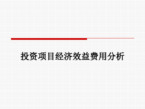 投资项目经济效益费用分析ppt课件