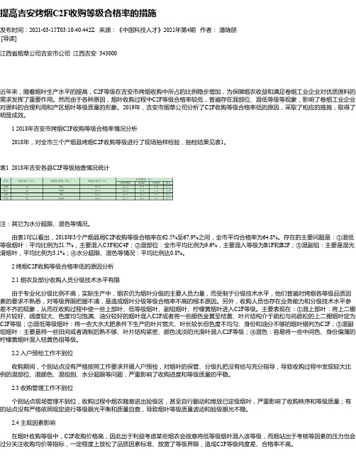 提高吉安烤烟C2F收购等级合格率的措施