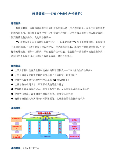 《精益管理——TPM(全员生产性维护)》