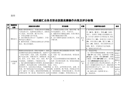 2012年中国邮政储汇业务员操作内容及评分标准