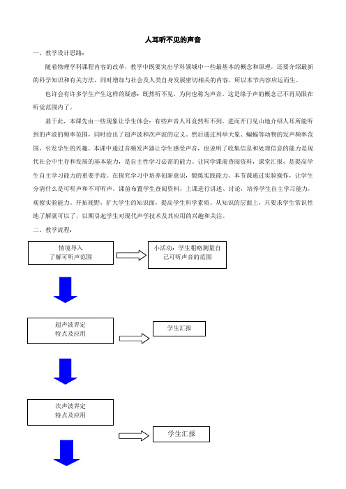 物理：1.4《人耳听不见的声音》教案1(苏科版八年级上).doc