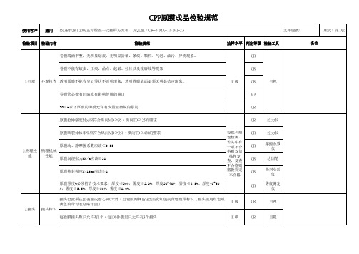 流延膜成品检验规范