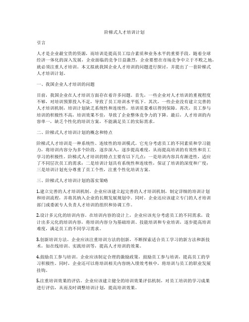 阶梯式人才培训计划