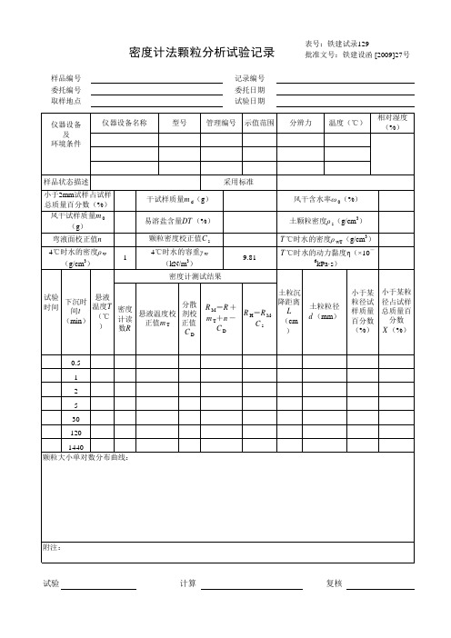 密度计法颗粒分析试验记录(2009年10月24日18时30分52秒)