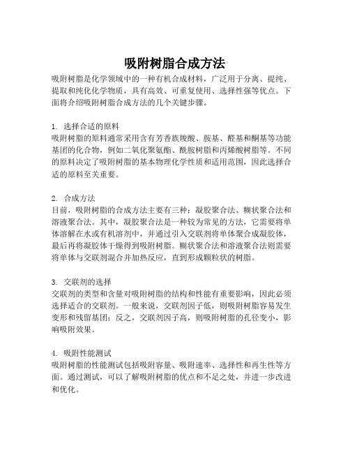 吸附树脂合成方法