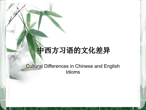 cultural differences in chinese and english idioms