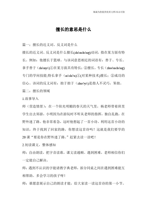 擅长的意思是什么