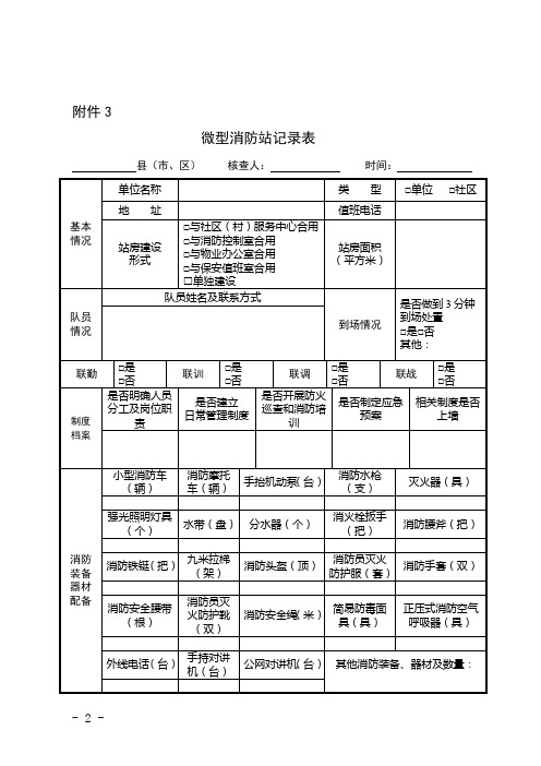 微型消防站记录表