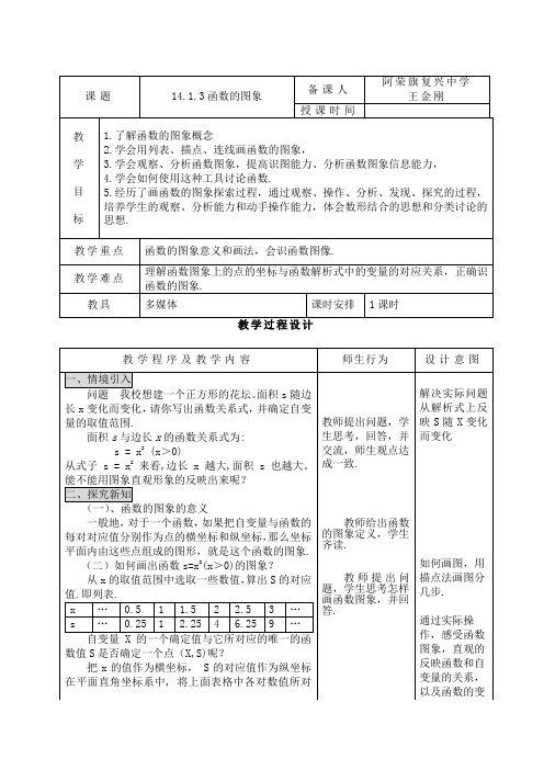 八年级数学上册14.1.3函数的图象(1)