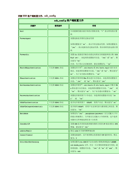 详解SSH客户端配置文件