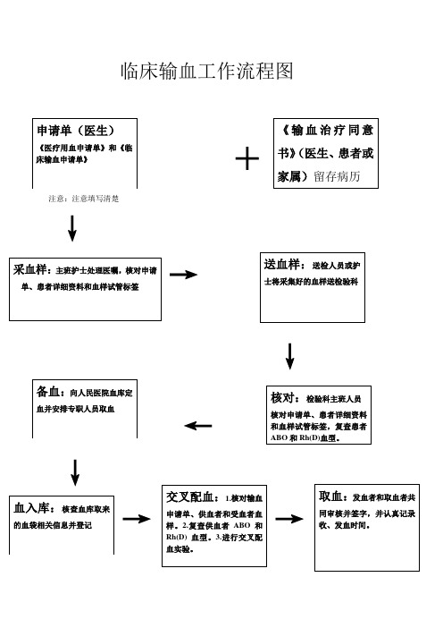 临床输血检验科工作流程图