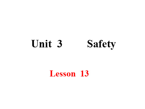 九年级英语上册 Unit 3 Safety Lesson 13 Be Careful,