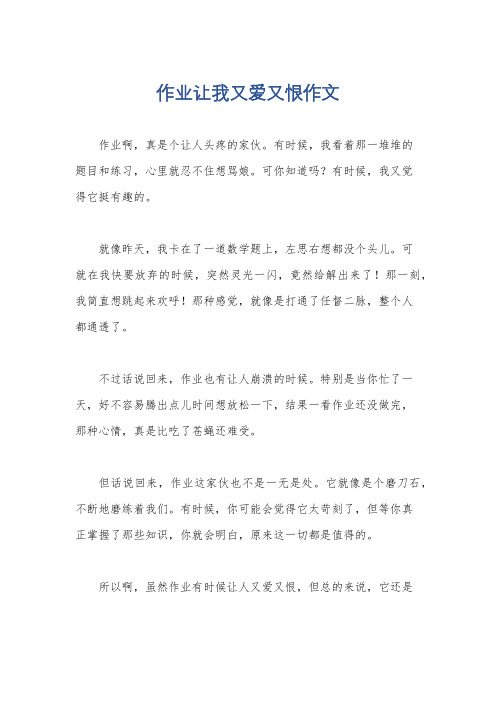 作业让我又爱又恨作文