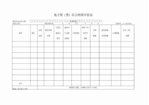 地方税(费)综合纳税申报表