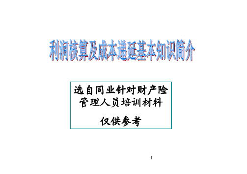 利润核算及成本递延基本知识简介-财产保险公司-UPR-IBNR-DAC