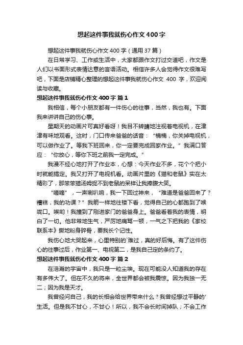 想起这件事我就伤心作文400字