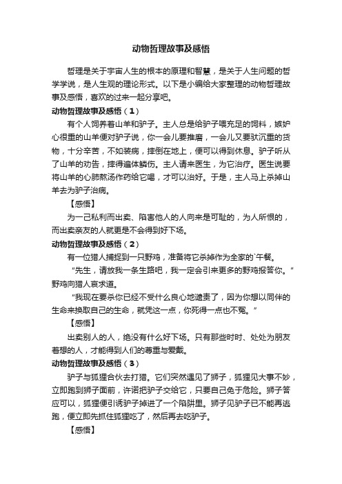 动物哲理故事及感悟