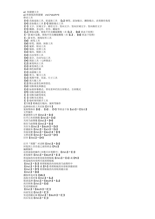 AI常用快捷键(最全)