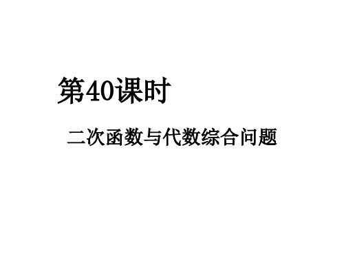 学案—— 40二次函数与代数综合问题