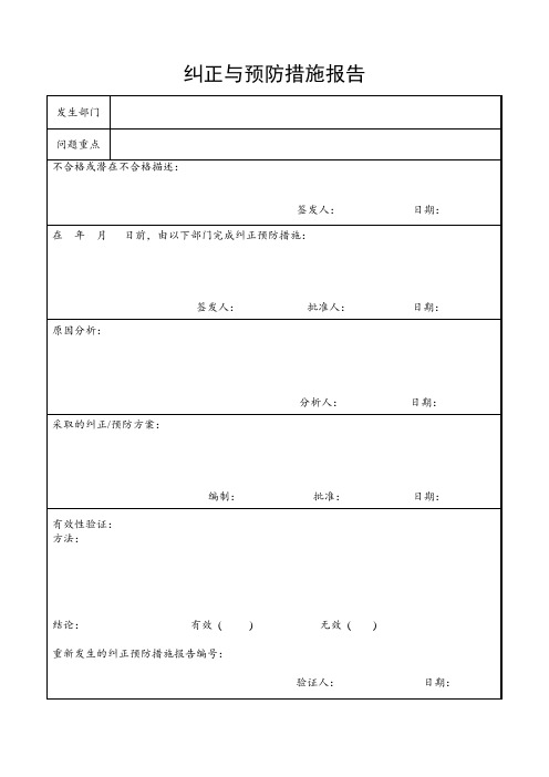 品质管理表格