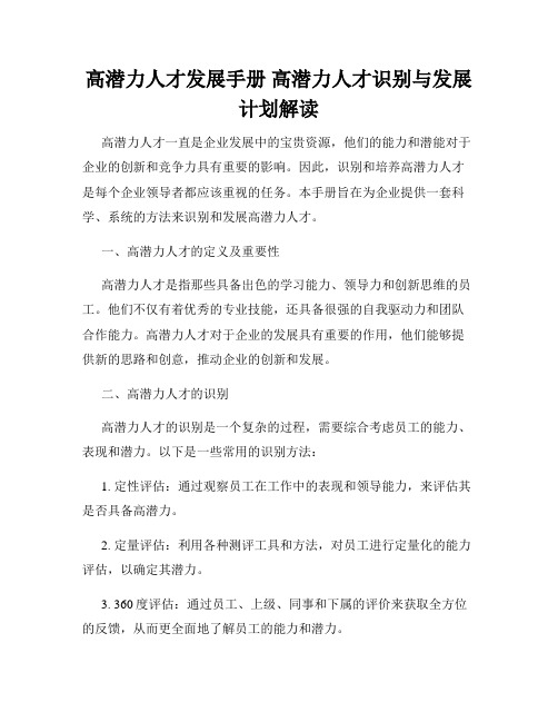 高潜力人才发展手册 高潜力人才识别与发展计划解读