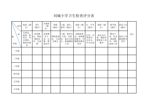 卫生检查评分表