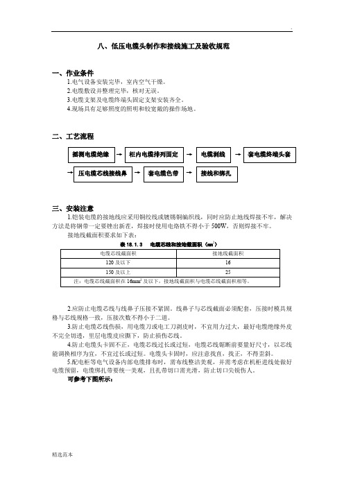 低压电缆头制作安装施工及验收规范