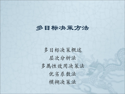 多目标决策方法讲义(PPT40页)